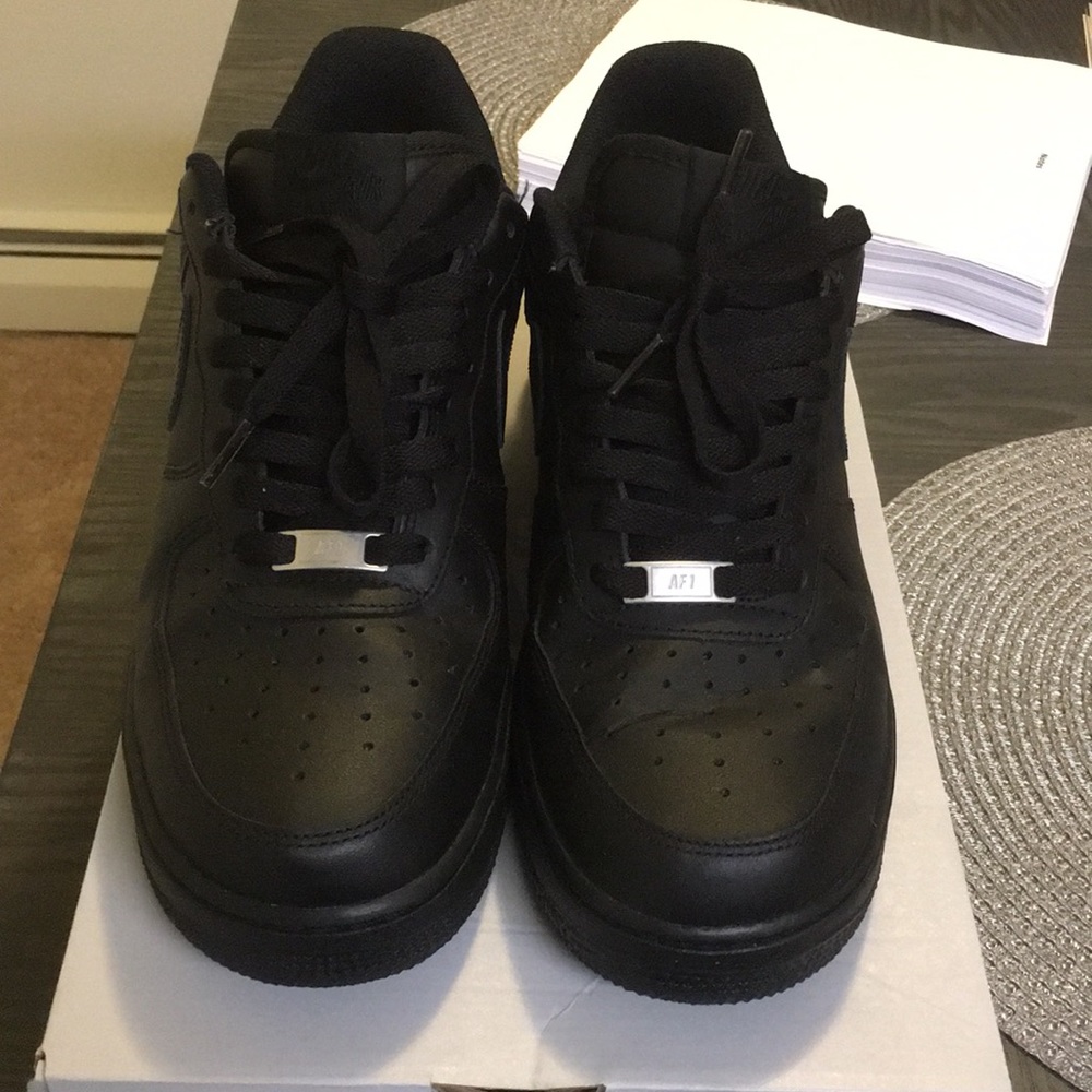 Size 9.5 black Air Force 1's.